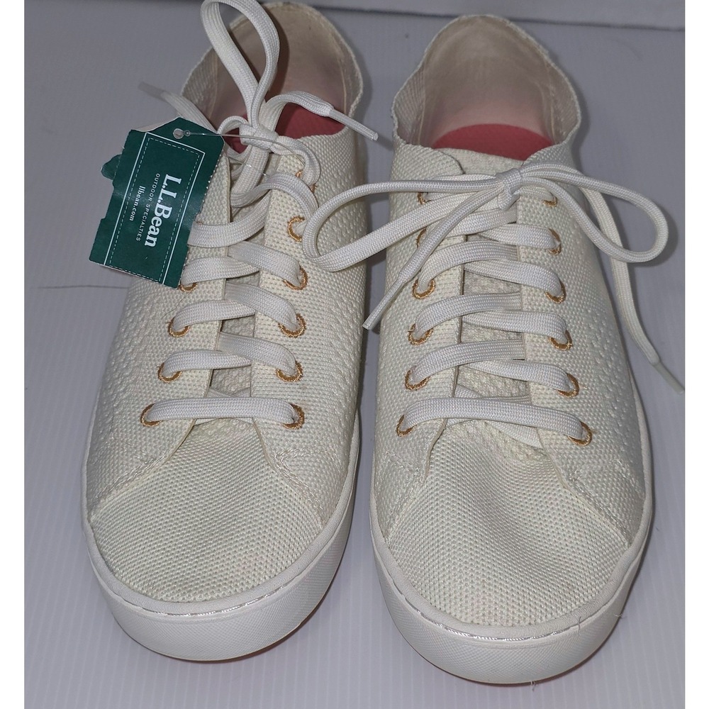 L.L. Bean Everyday Lightweight Knit Sneaker 9.5 Womens Cream NWT 510721